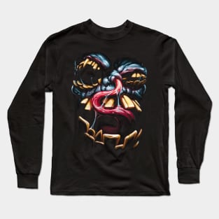 Monster Hungry Beast 3D scarry helloween Long Sleeve T-Shirt